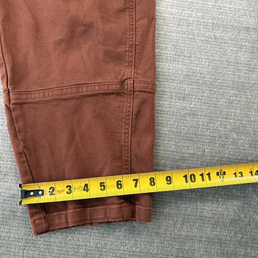 Everlane Pants Women 10 Brown Barrel Leg Utility High Rise Cotton Casual Stretch - Picture 7 of 10